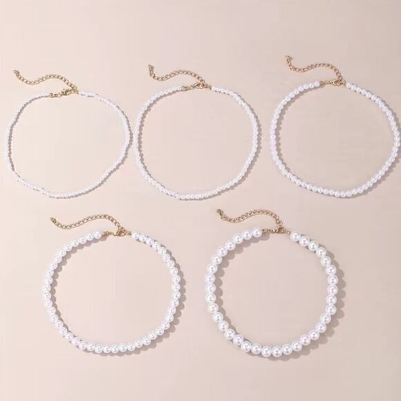 Pearl Tone Beaded Necklaces Women's Fashion Jewelry - Picture 6 of 10